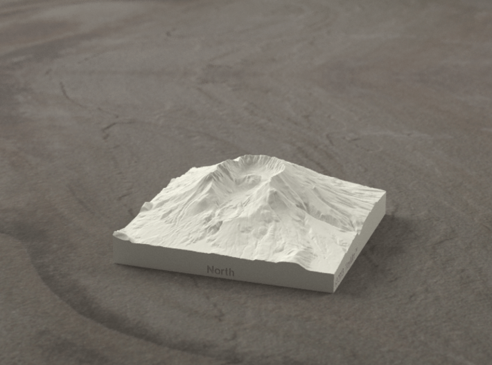 3'' Mt. St. Helens, Washington, USA, Sandstone 3d printed Radiance rendering of model from north