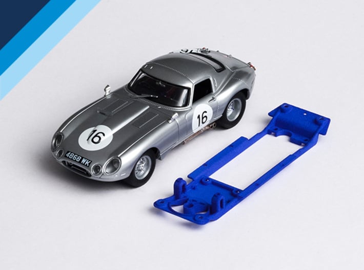 1/32 Monogram Jaguar E-type Chassis Slot.it IL pod 3d printed Chassis compatible with Revell-Monogram Jaguar E-type lightweight body (not included)