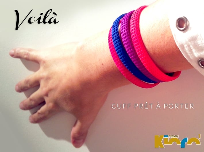 Voilà Cuff 3d printed Strong & Flexible Plastic         Polished