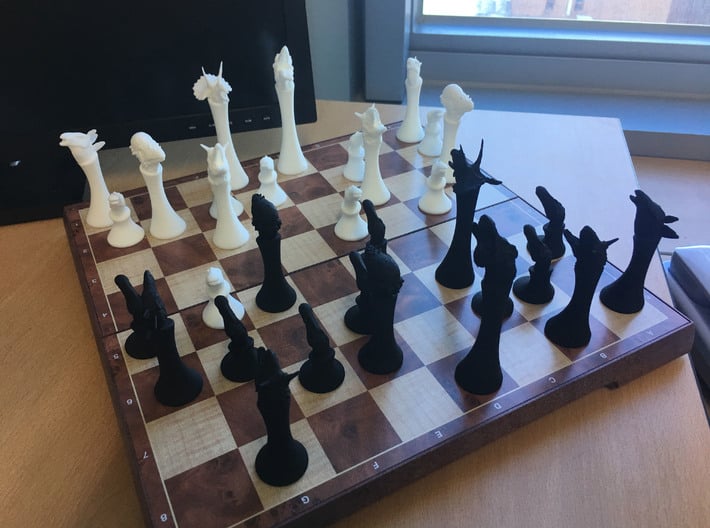 Dinosaurs Chess 3d printed