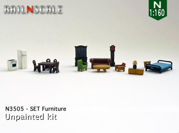 Furniture (N 1:160) 3d printed 