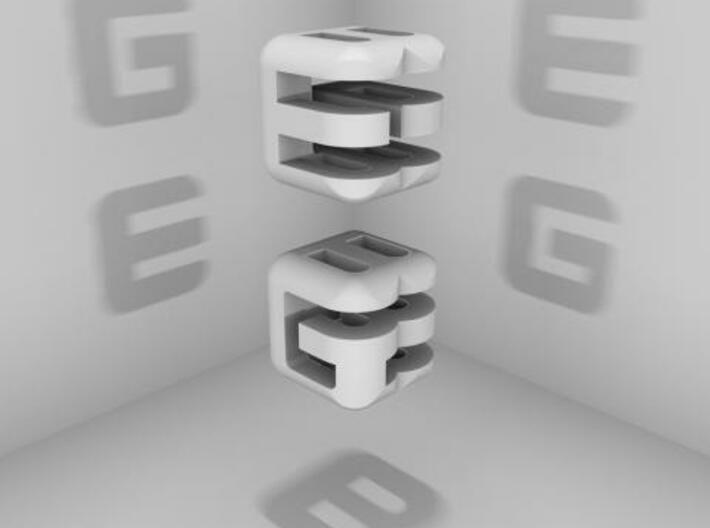 G E B upper (4x4x4) 3d printed Shadows
