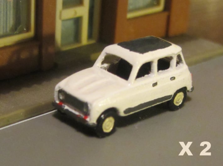 Renault 4 Hatchback 1:160 scale (Lot of 2 cars) 3d printed This is how it can look after a little paint.