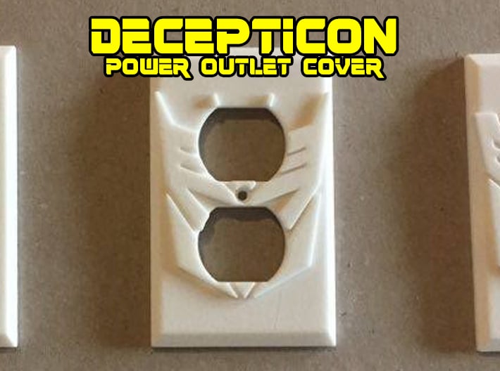 Decepticon Symbol Power Outlet Plate 3d printed