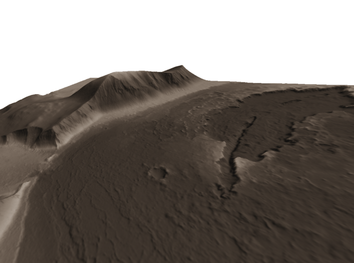 Mars Map: Lava Vent - Sepia 3d printed 