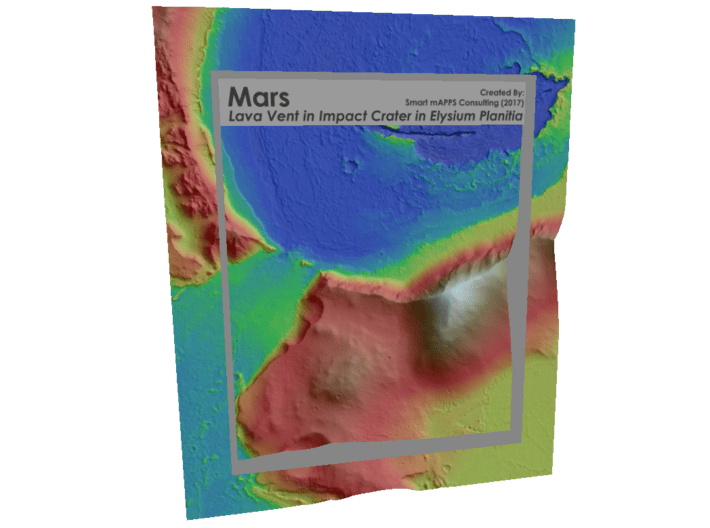 Mars Map: Lava Vent - Vivid 3d printed 