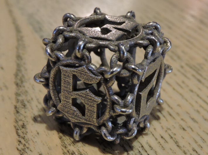 Chained D6 for steel 3d printed 