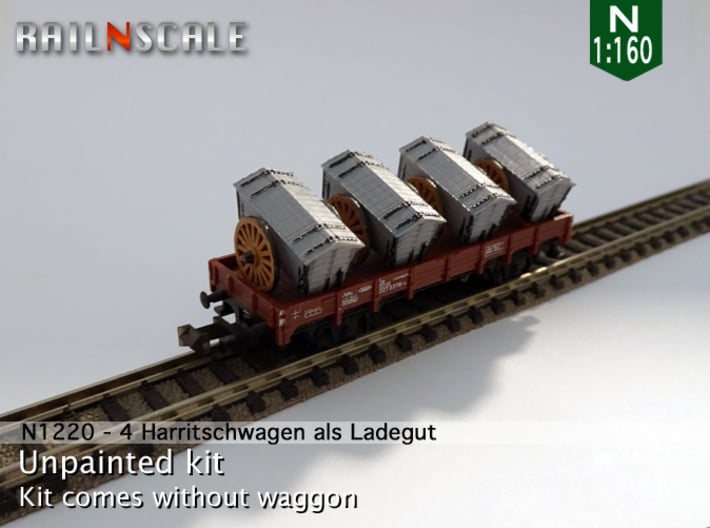 4 Harritschwagen als Ladegut (N 1:160) 3d printed 