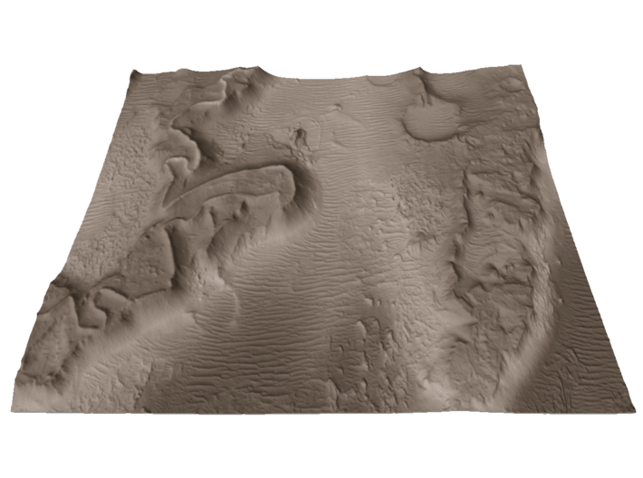Mars Map: Martian Meanders - Sepia 3d printed 