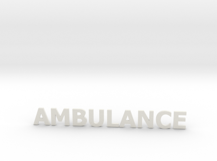 Ambulance letters zonder steun 86 mm 3d printed