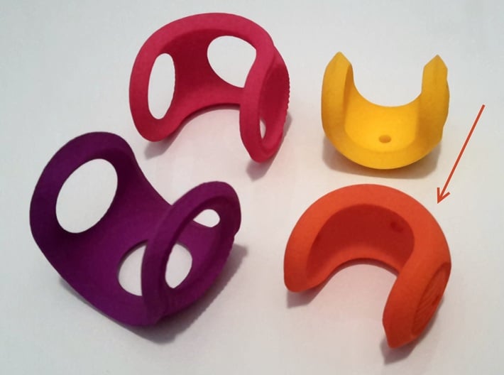 Creased Dual Sphericon Puzzle: half inner shell 3d printed disassembled