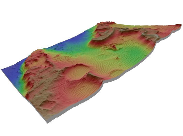 Mars Map: Martian Meanders - Vivid 3d printed 