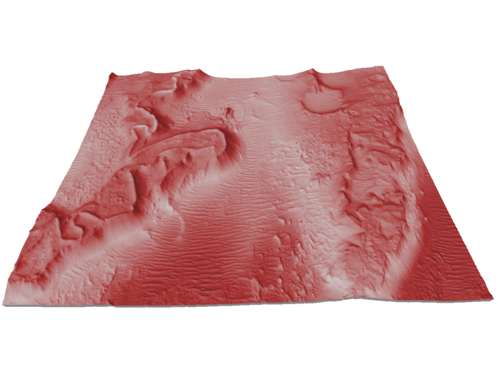 Mars Map: Martian Meanders - Red 3d printed 