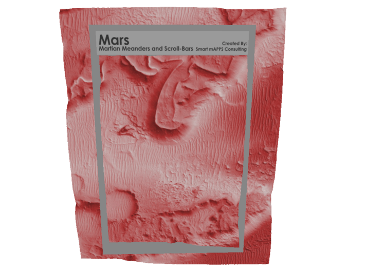 Mars Map: Martian Meanders - Red 3d printed 