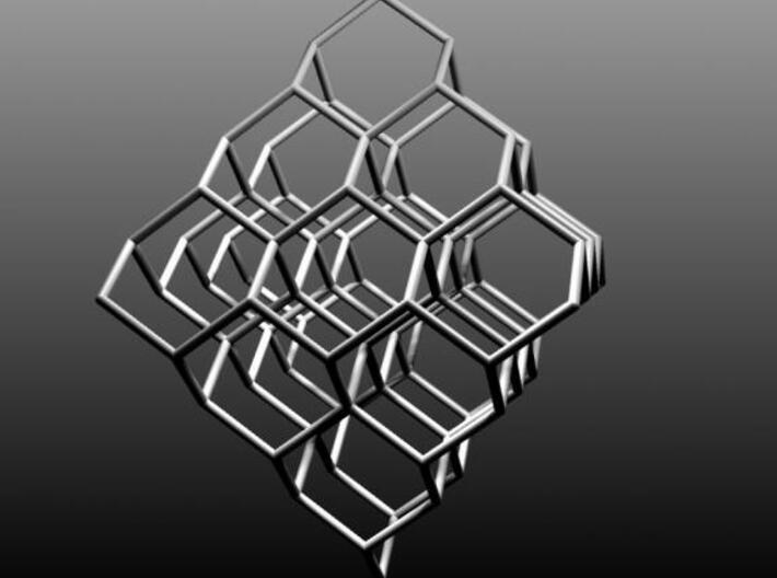 Diamond structure 3d printed Rhino render.