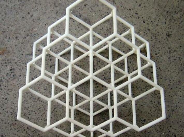 Diamond structure 3d printed IRL, showing the 3 fold symmetry.