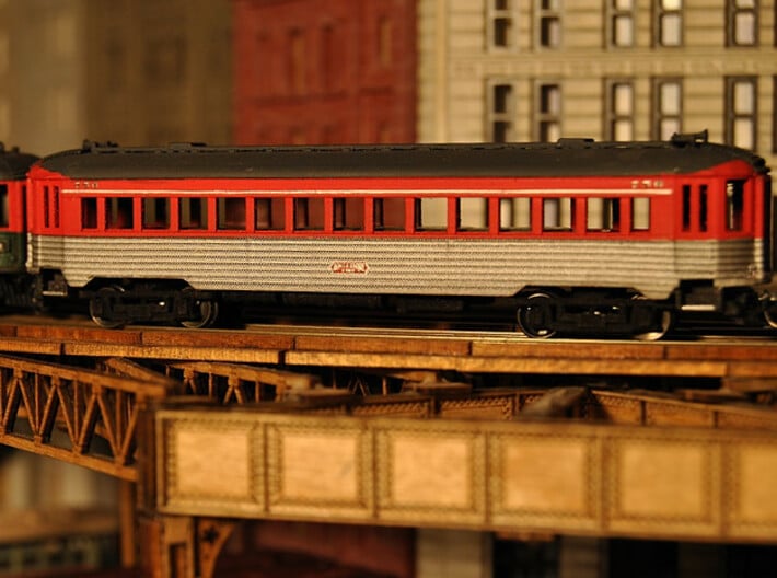 CNSM 741 - 776 Silverliner series coach 3d printed Painted by Randy S. CNSM modeler.