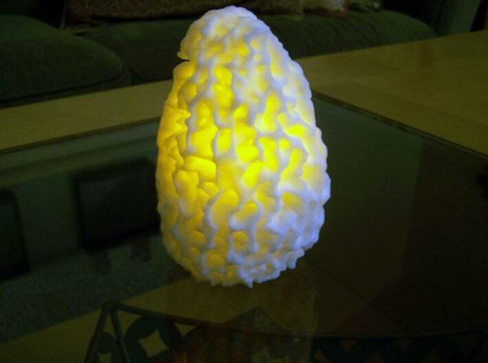 Morel Mushroom Tall 3d printed Morel mushroom lit with flickering LED candle.