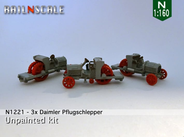 3x Daimler Pflugschlepper als Ladegut (N 1:160) 3d printed