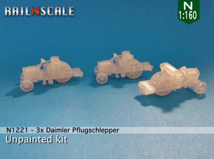 3x Daimler Pflugschlepper als Ladegut (N 1:160) 3d printed 