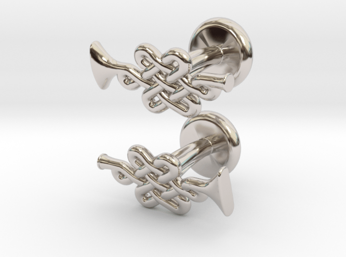 Infinity Knot Trumpet Cufflinks 3d printed 