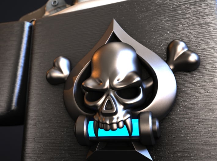Spade Skull 3d printed 