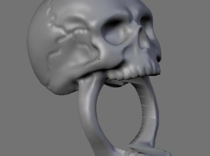 Skull Ring (size 7) 3d printed Clay render