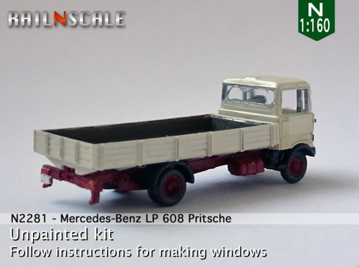 Mercedes-Benz LP 608 Pritsche (N 1:160) 3d printed 