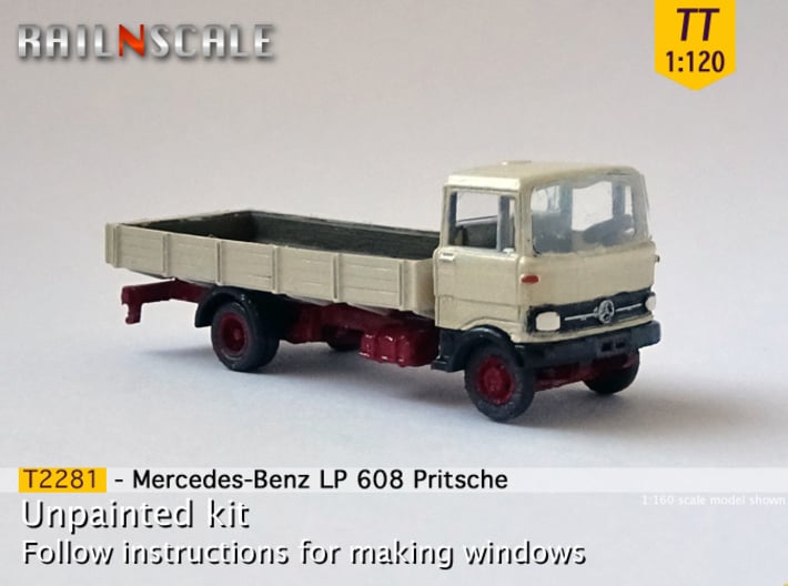 Mercedes-Benz LP 608 Pritsche (TT 1:120) 3d printed 