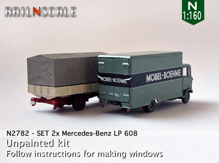 SET 2x Mercedes-Benz LP 608 (N 1:160) 3d printed 
