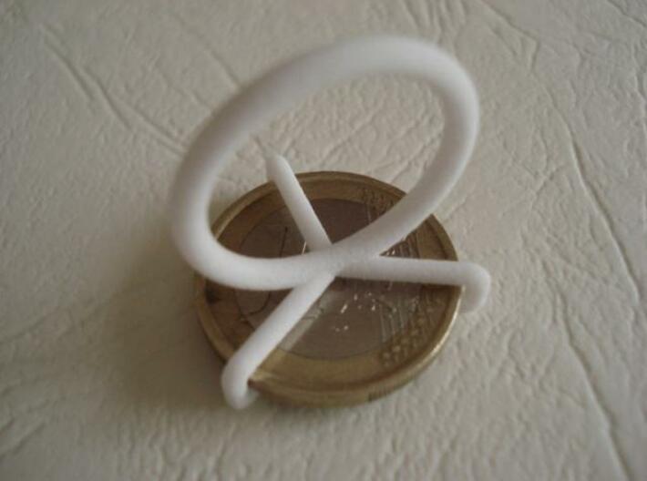 Euro-Ring - Size 9 - 1 euro 3d printed Picture of the back of the ring with a coin