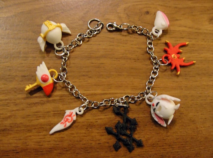 Anime Clamp Charms 3d printed painted and added to a chain