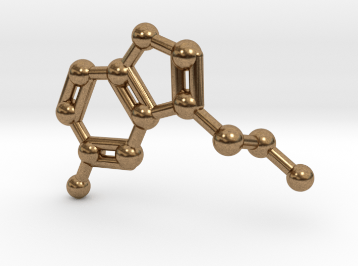 Serotonin Molecule Keychain 3d printed 