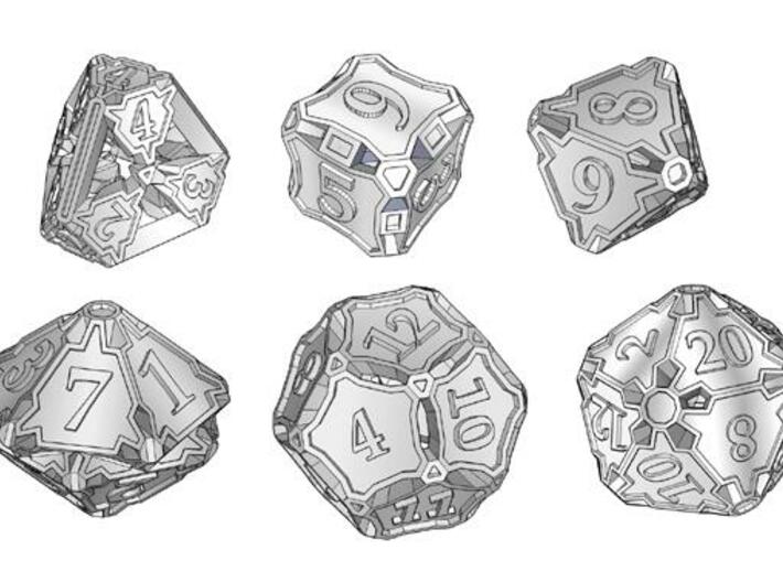 Premier Dice Set 3d printed A set of polyhedral dice.