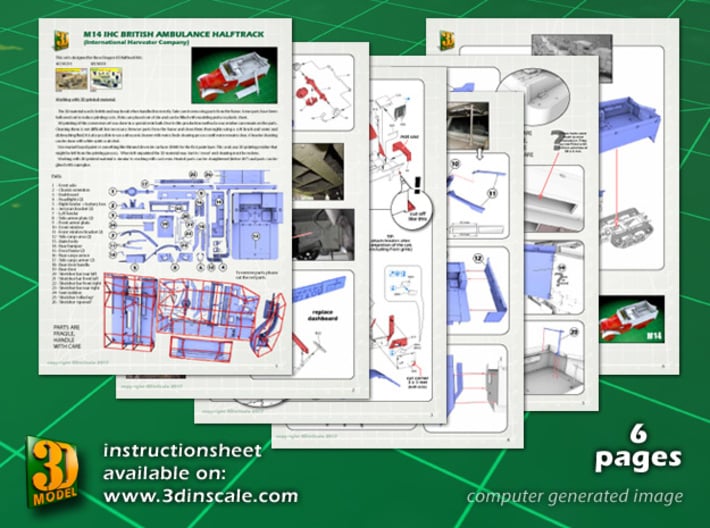 M14 Ambulance conversion (1/35) 3d printed M14 ambulance conversion - instruction sheets