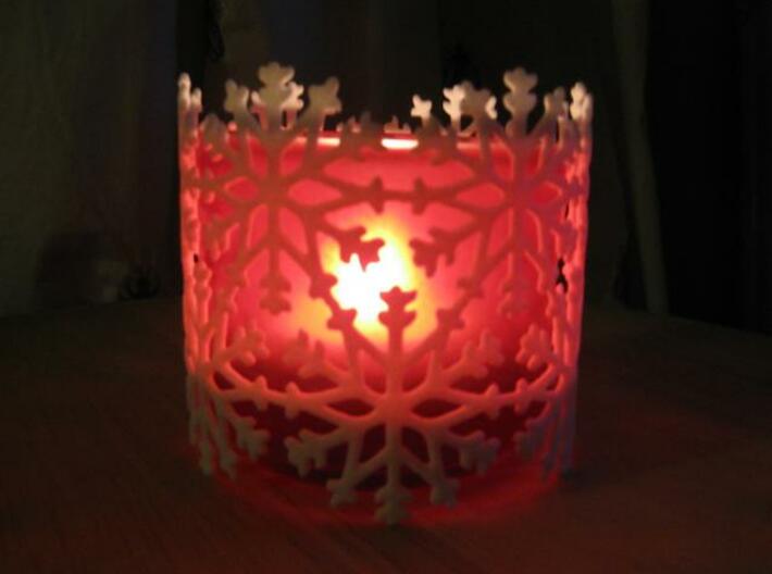 Snowflake Tea Light Ring 3d printed (photo of slightly larger version)