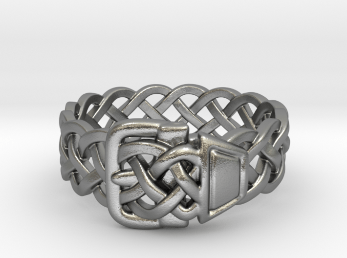 Braided Ring With Buckle 3d printed 