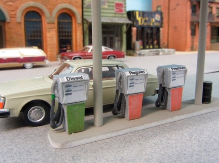 HO Vintage Gas Pump 3d printed Modeling by Peter DeAlba