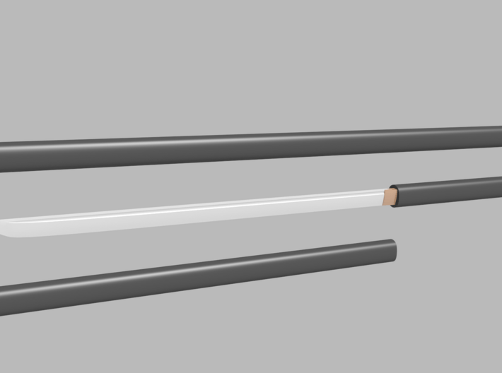 Katana - 1:6 scale - Straight Blade - Plain 3d printed