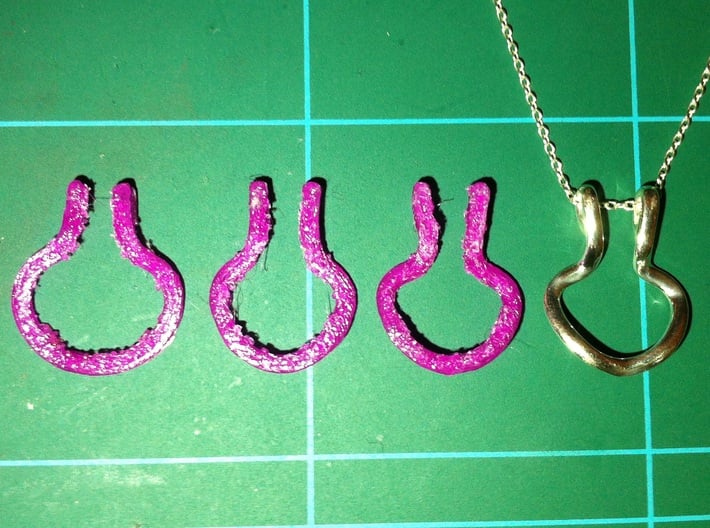 Necklace ring holder 3d printed My plastic 3d printed prototypes next to the real thing.