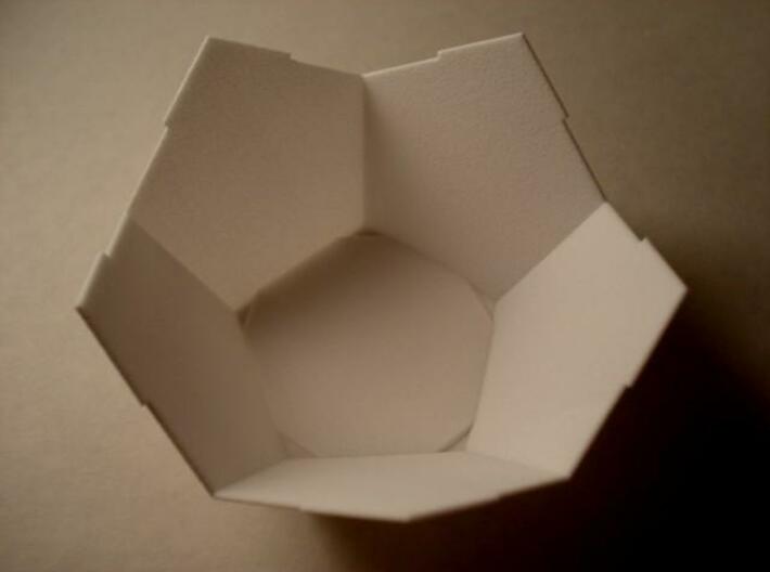 Half DodBox - Small 3d printed In White Strong and Flexible