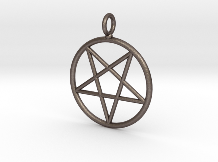Overturned pentagram necklance (simple) 3d printed 