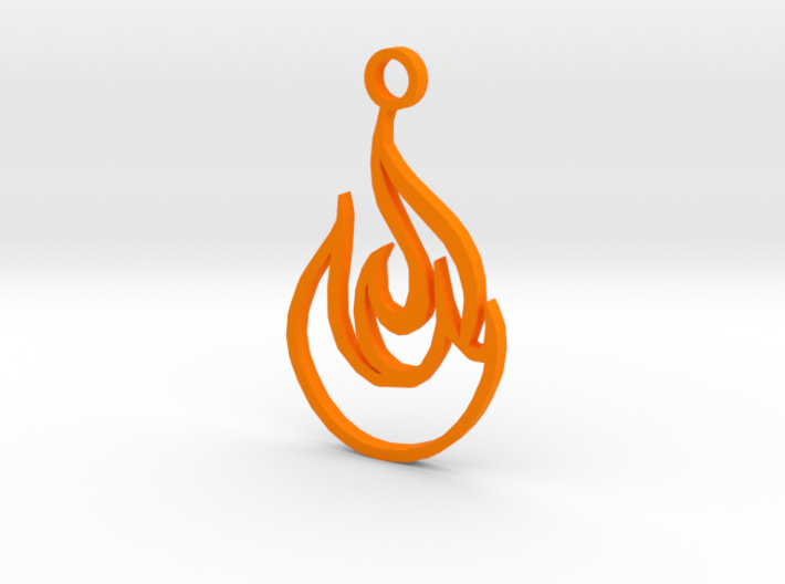 Flame pendant 3d printed 