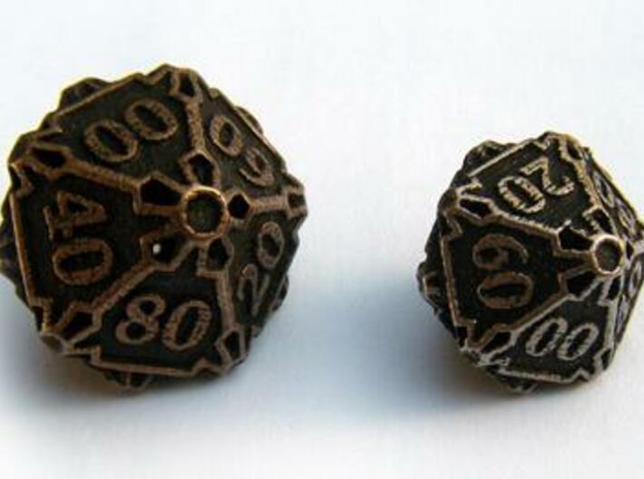 Large Premier Decader d10 3d printed Compared to the standard-sized Die10 Decader