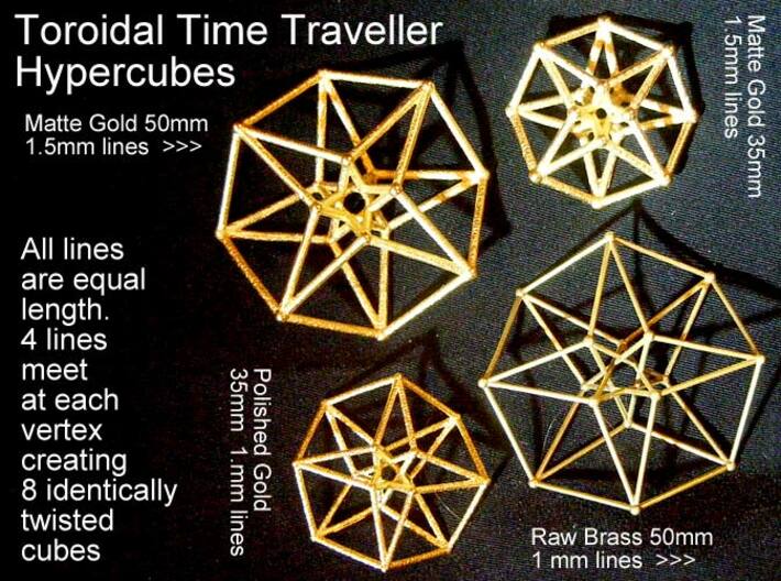 Sacred Geometry: Toroidal Hypercube 50mmx1.5mm  3d printed These variations are all available www.Shapeways.com/shops/SacredGeometryWeb