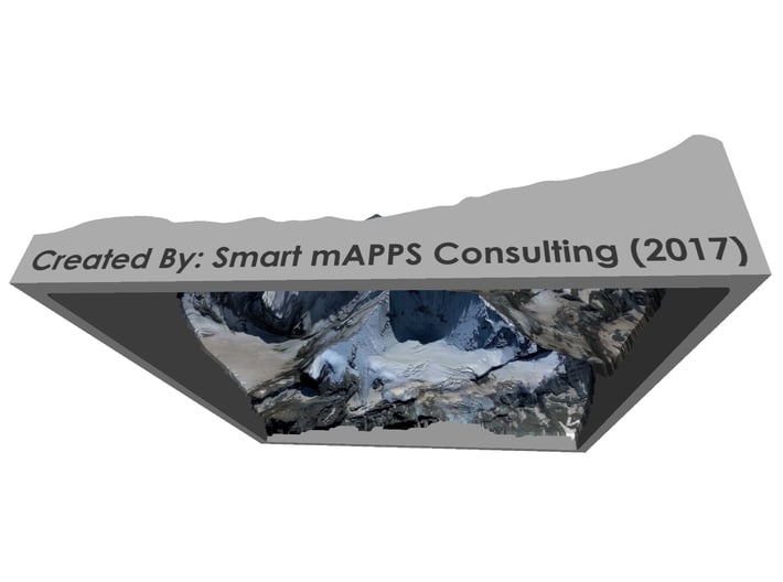 Matterhorn / Monte Cervino Map: 4" (10.1 CM) 3d printed 