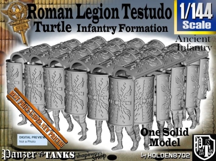 1-144 Roman Testudo 3d printed 