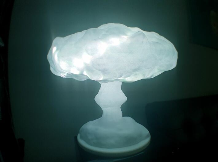 Mushroom Cloud Lamp 3d printed White LED-strip inside,