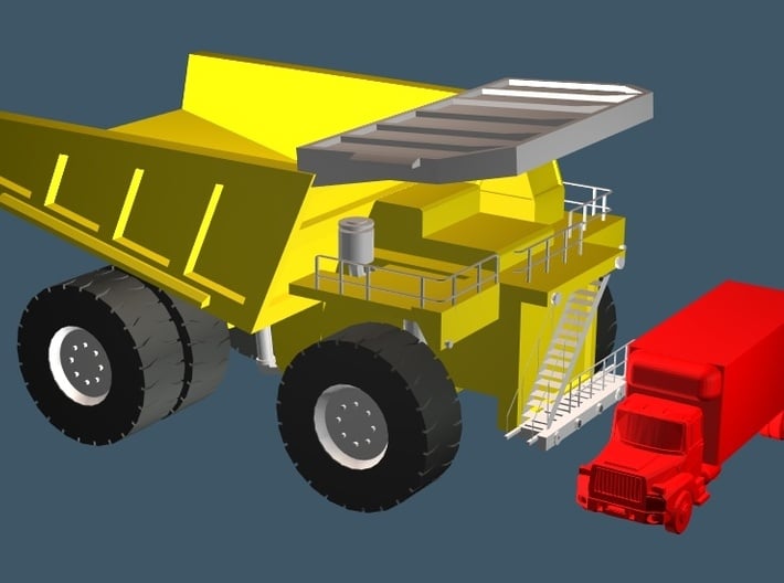 Caterpillar 797 Mining Dump Truck - Zscale 3d printed Size Comparison