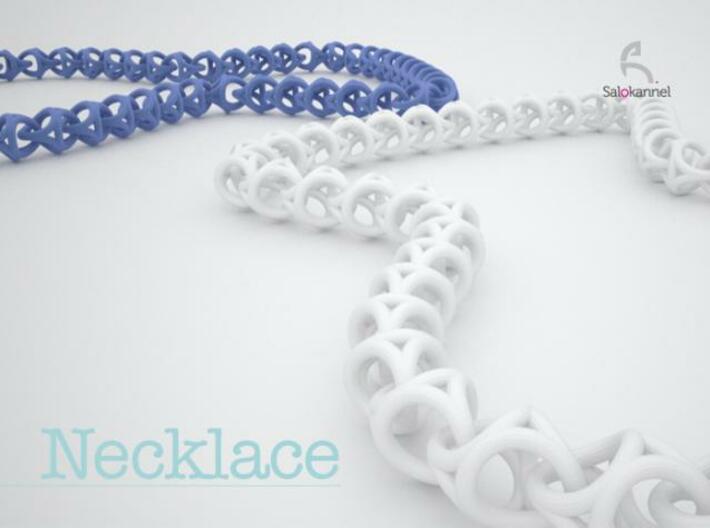 600-Necklace 3d printed Necklace in blue & white